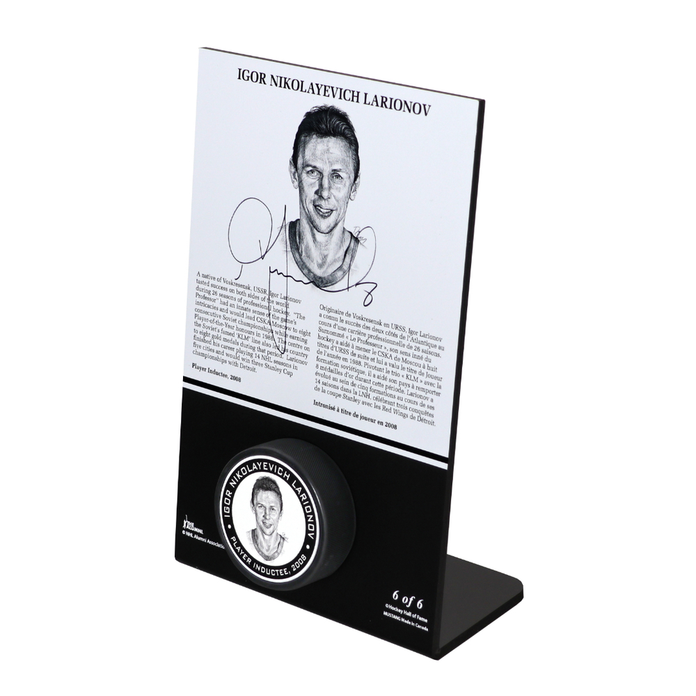 Igor Larionov Autographed Legends Line Honoured Member Puck Stand - Limited Edition 2/6