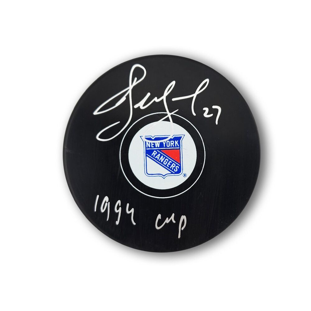 Alex Kovalev Autographed New York Rangers Hockey Puck Inscribed 1994 Cup