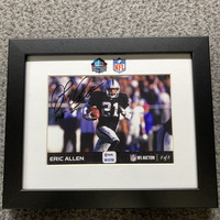 HOF - Raiders Eric Allen NFL Auction Exclusive Signed 5x7 Framed Photo I...