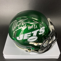 HOF - Jets Alan Faneca Signed Mini Helmet with HOF 21 Inscription