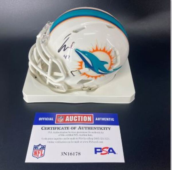 Dolphins - Kiko Alonso Signed Mini Helmet
