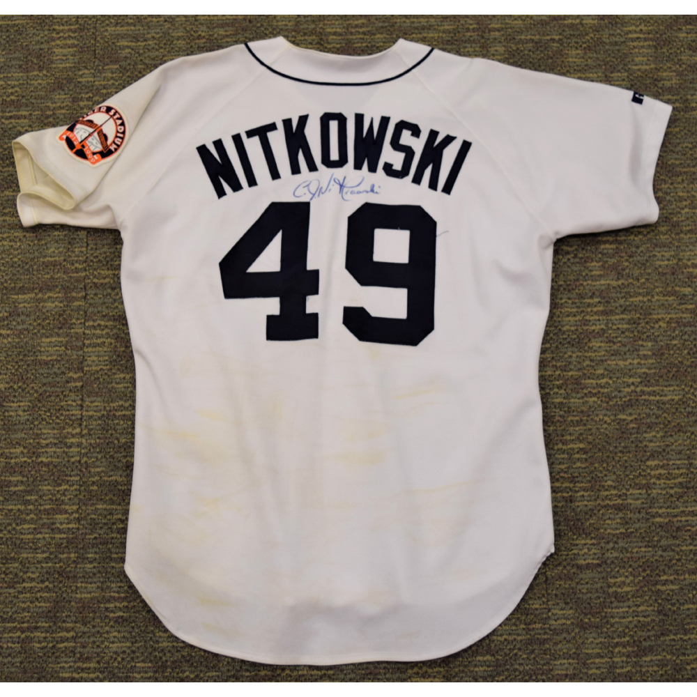 C.J Nitkowski Autographed Game Worn Detroit Tigers #49 Home Jersey