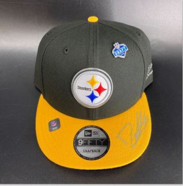 NFL - Steelers Drew Aller Signed Hat With 2026 Draft Pin