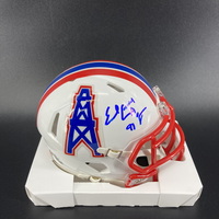 HOF - Oilers Earl Campbell Signed Mini Helmet with HOF 91 Inscription