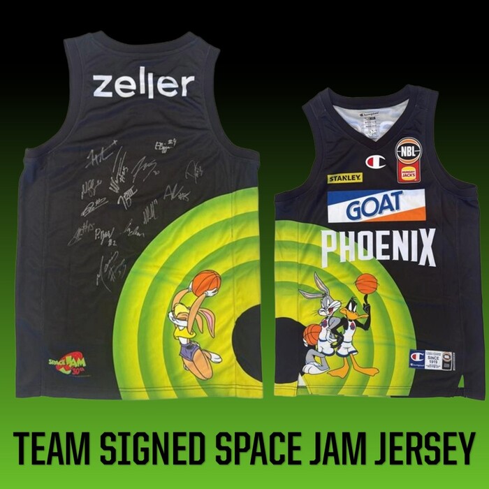 Photo of S.E. Melbourne Phoenix NBL26 Team Signed Space Jam Jersey - Medium