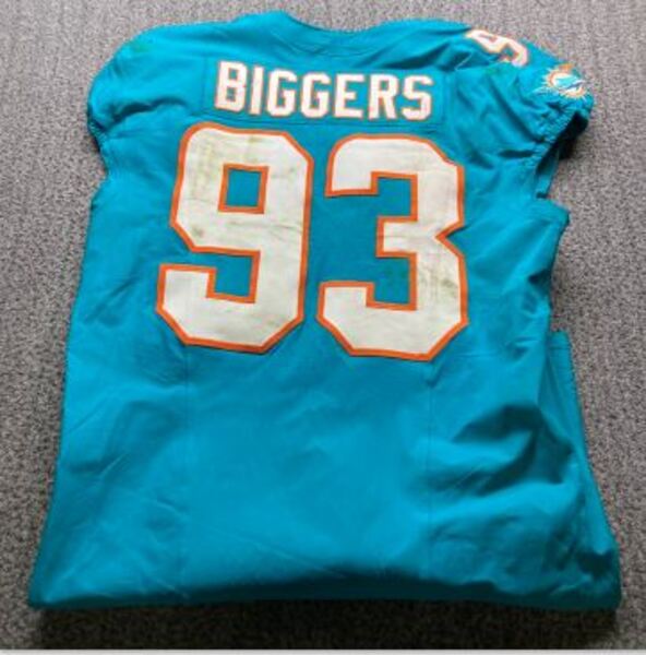 Madrid Game - Dolphins Zeek Biggers Game Worn Jersey (11/16/2025) Size 4...