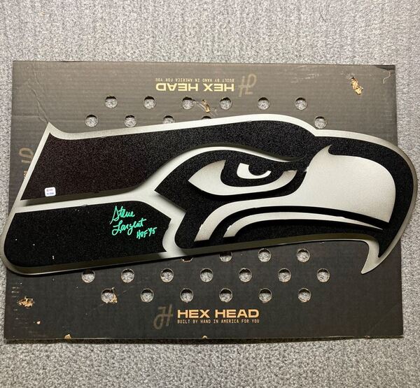 HOF - Seahawks Steve Largent Signed 3d Metal Wall Art (32x110