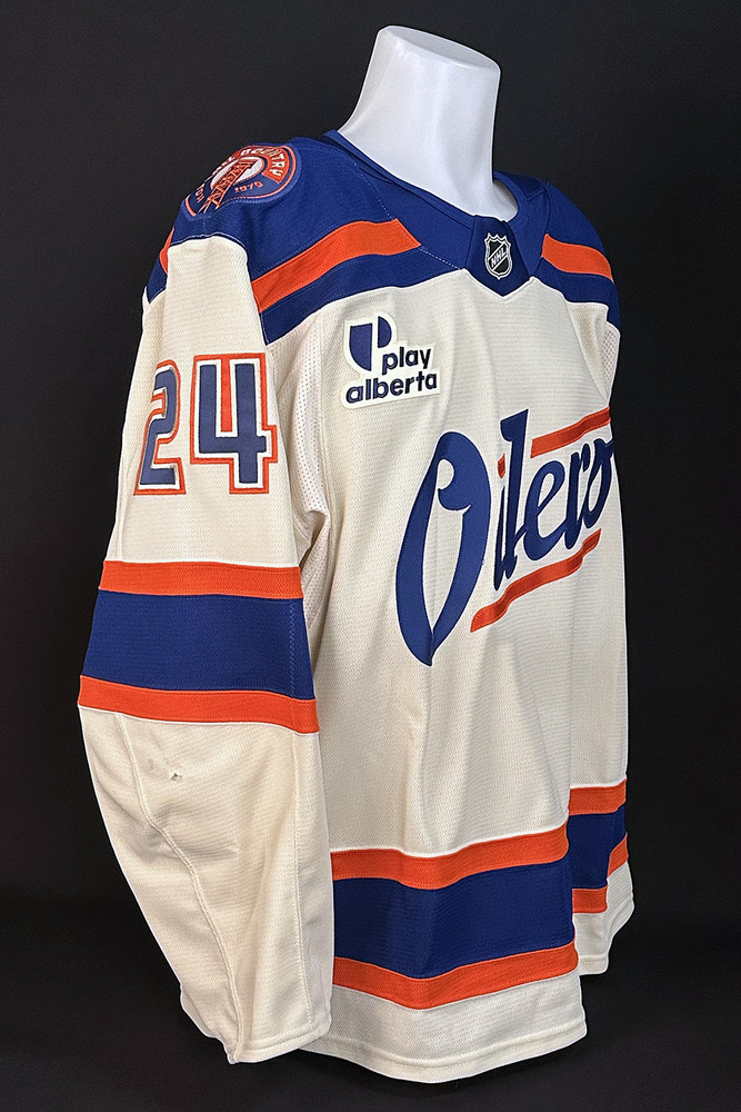 Spencer Stastney #24 - 2025-26 Edmonton Oilers Alternate Set #2 Game Worn Jersey - Worn For 1 Game - Dec 23rd vs Calgary