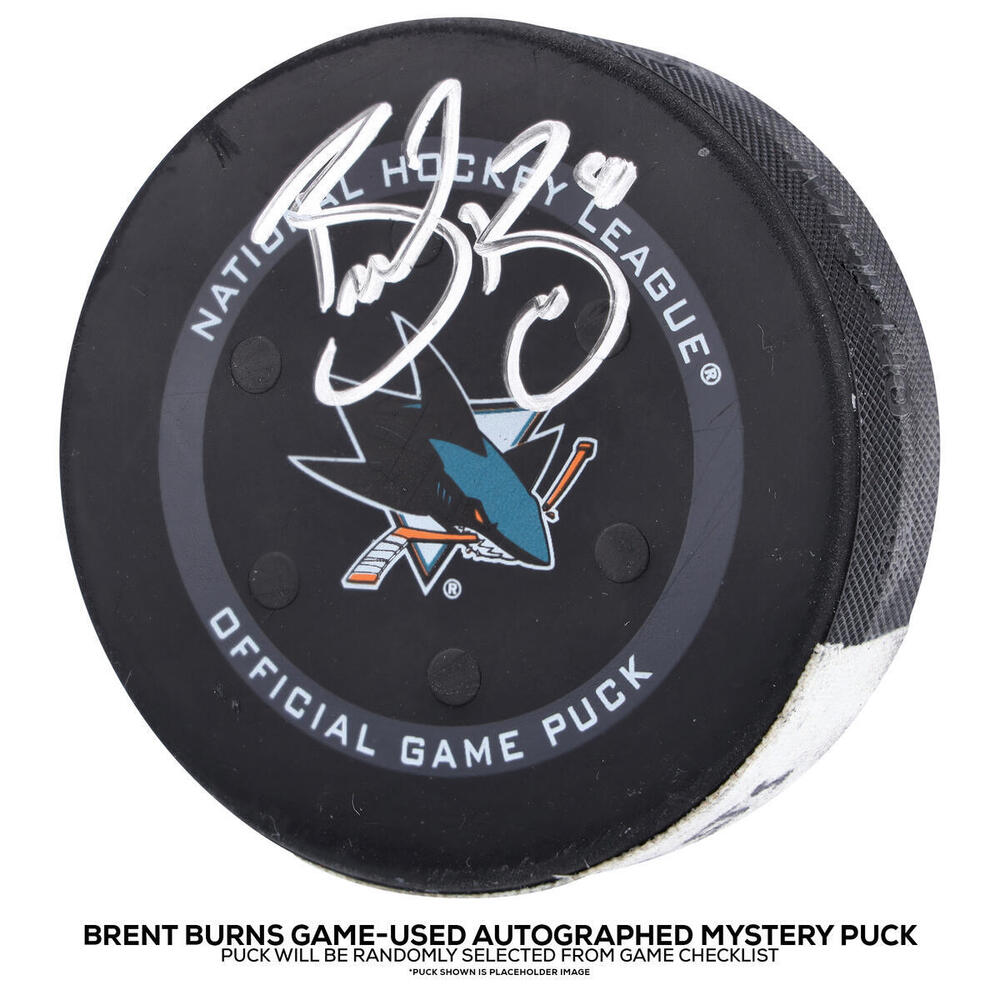 Brent Burns San Jose Sharks Autographed Game-Used Puck from the 2021-22 Regular Season  - NHL Auctions Exclusive