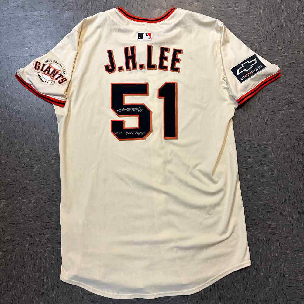 2025 Game-Used & Autographed & Inscribed Home Cream Jersey - #51