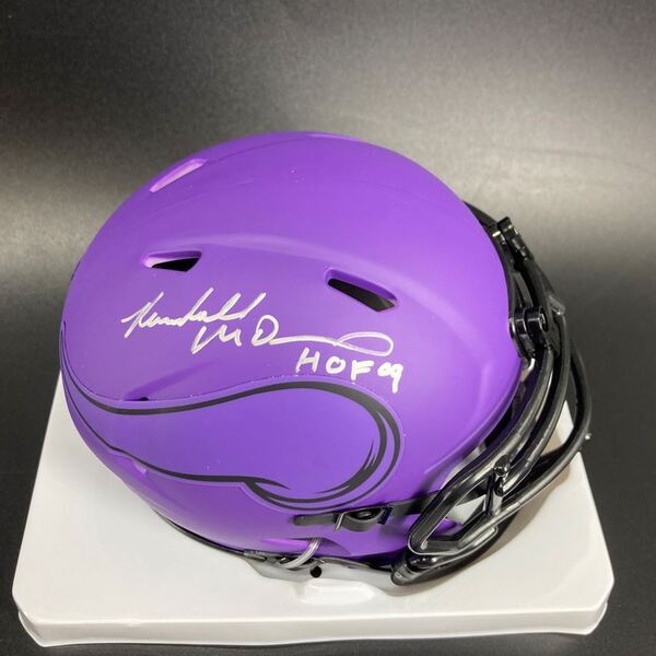 HOF - Vikings Randall McDaniel Signed Mini Helmet