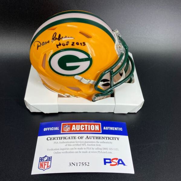 HOF - Packers Dave Robinson Signed Mini Helmet