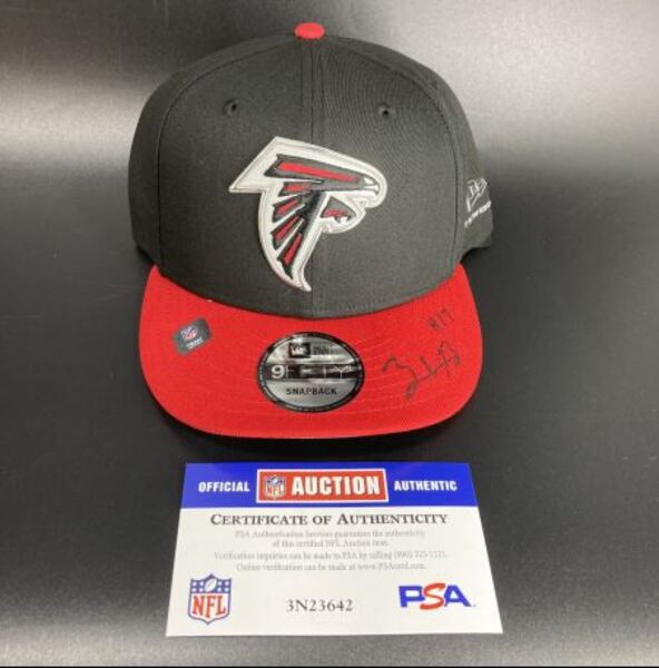 NFL - Falcons Zachariah Branch Signed Hat With 2026 Draft Pin