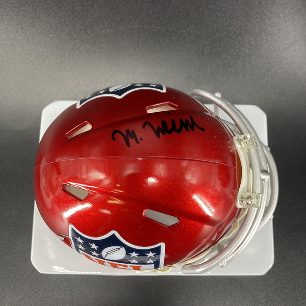 NFL - Lions Mekhi Wingo Signed Red Shield Mini Helmet