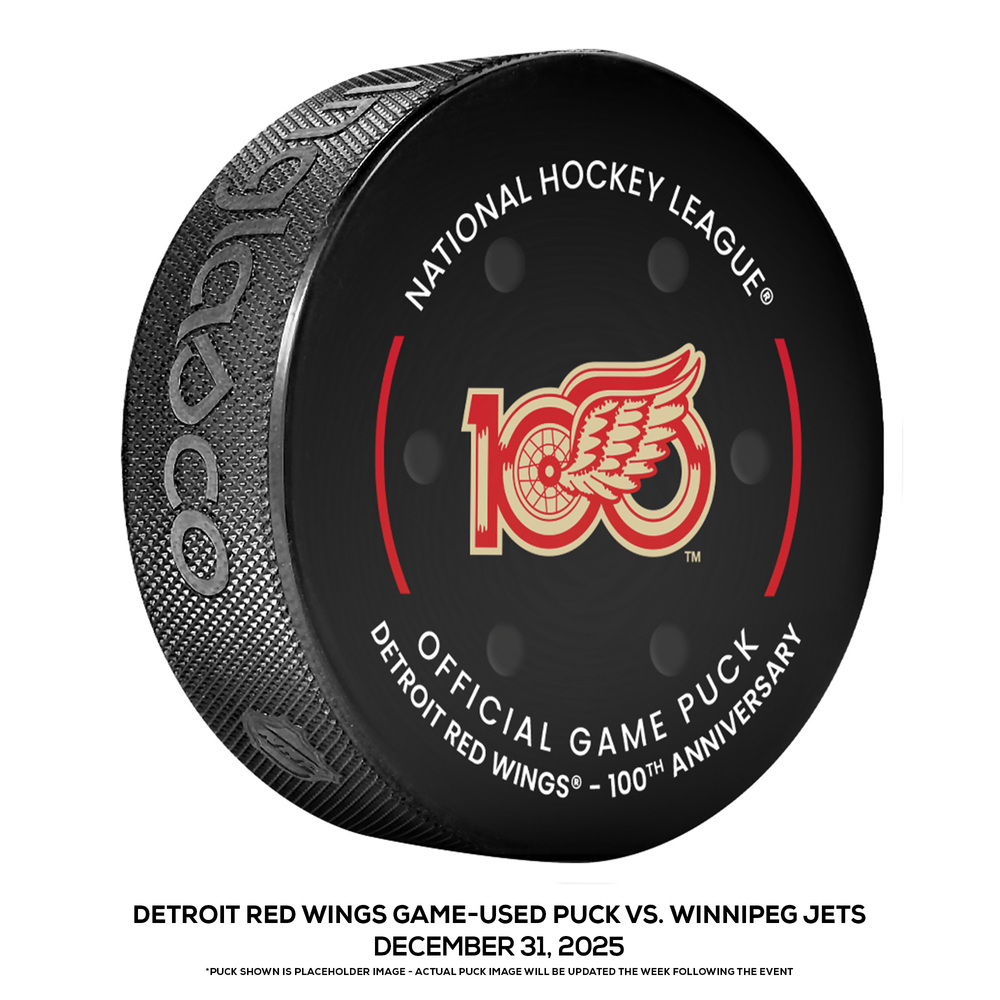 Detroit Red Wings Game-Used Puck vs. Winnipeg Jets on December 31, 2025 - Patrick Kane (DET) & Jonathan Toews (WPG) Play Against Each for 1st Time