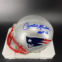 HOF - Patriots Curtis Martin Signed Mini Helmet