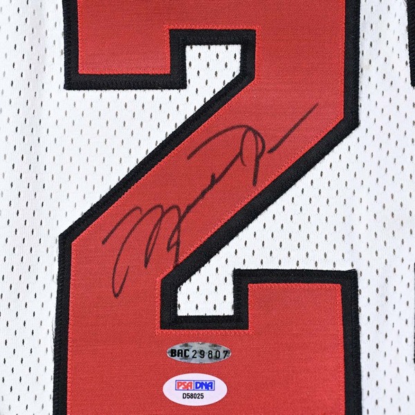 Close-Up of Michael Jordan Autograph on Jersey Number.