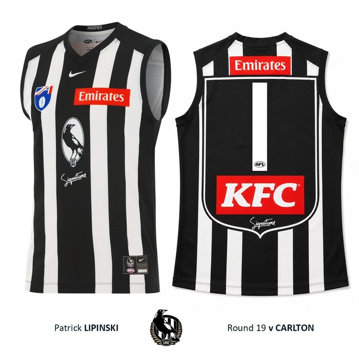 Photo of Patrick Lipinski #1 Collingwood 2026 Retro Guernsey Guernsey