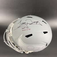 HOF - Buccaneers Tony Dungy Signed Replica Slate Speed Helmet with HOF 1...