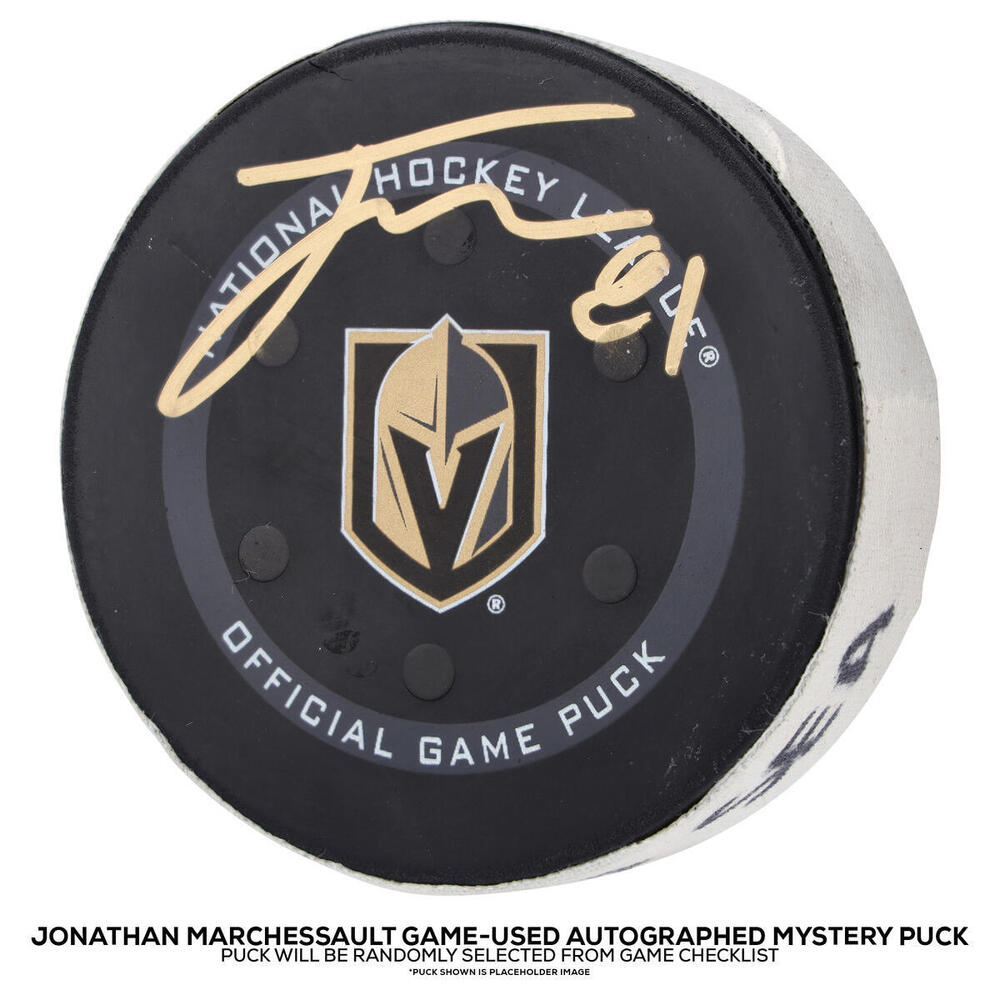 Jonathan Marchessault Vegas Golden Knights Autographed Game-Used Puck from the 2021-22 Regular Season  - NHL Auctions Exclusive