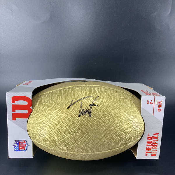 NFL - Broncos Troy Franklin Signed Gold Composite Football