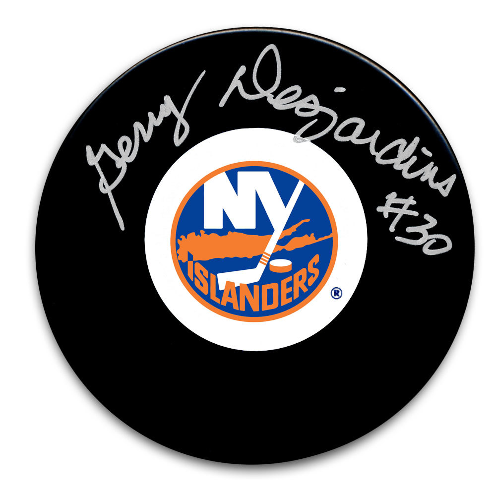 Gerry Desjardins New York Islanders Autographed Puck