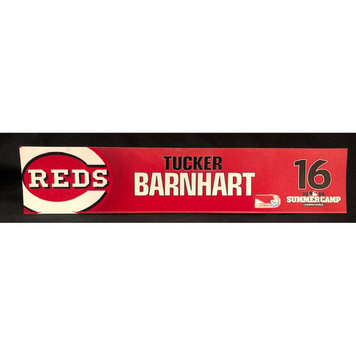 Tucker Barnhart -- 2020 Sumer Camp Locker Tag -- Team-Issued