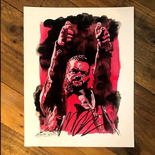 Finn Balor SIGNED Rob Schamberger 11 x 14 Art Print (Black, White, and Red All Over)
