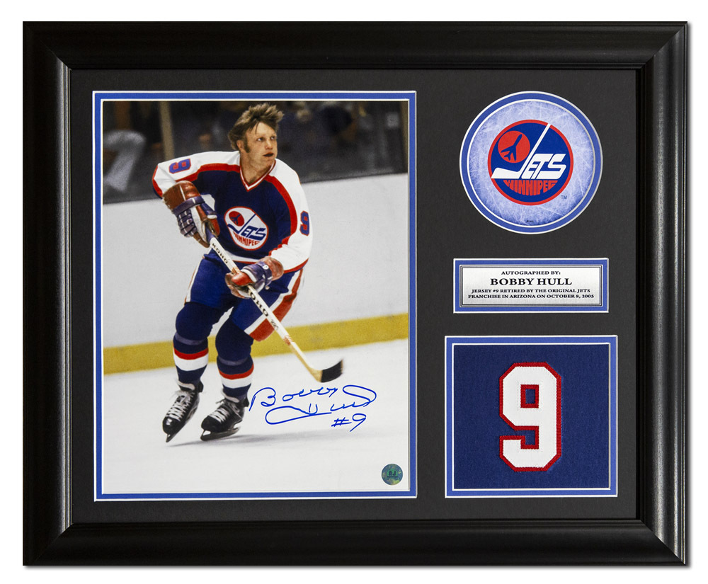 Bobby Hull Winnipeg Jets Signed 20x24 Retired Number Frame