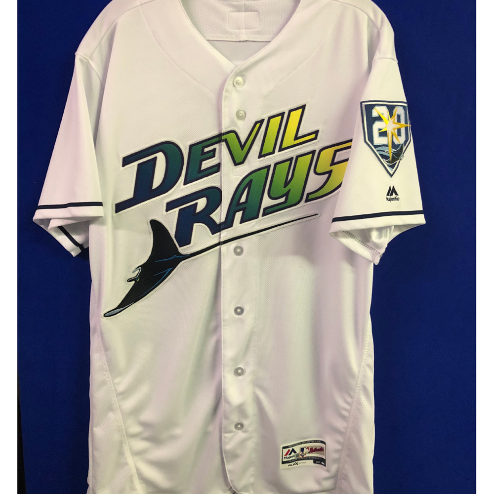 20th Anniversary Team Issued Tampa Bay Devil Rays Jersey Denard Span