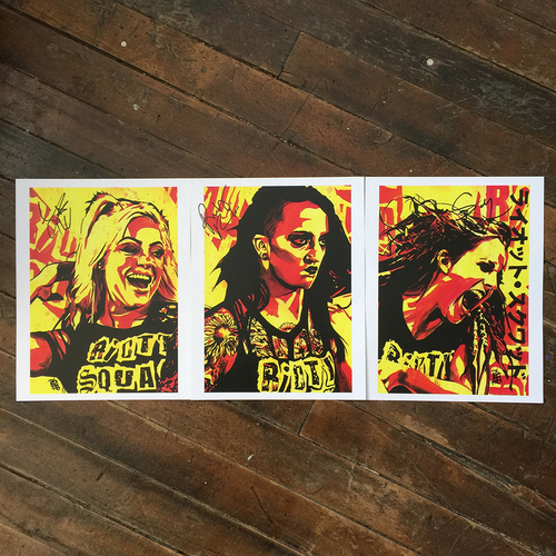 Riott Squad SIGNED 11 x 14 Rob Schamberger Print (Set of 3)