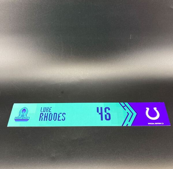 NFL - Colts Luke Rhodes Special Edition 2022 Pro Bowl Nameplate 1 of 3