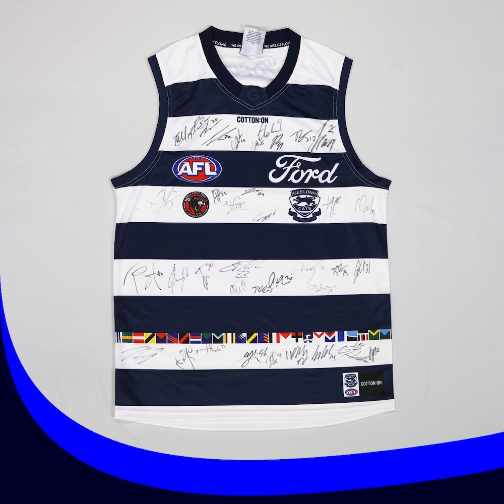 BELL POST HILL - 2025 Regional Round Guernsey with Bell Post Hill logo signed by the 2026 AFL Team 