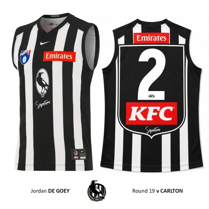 Photo of Jordan De Goey #2 Collingwood 2026 Retro Guernsey Guernsey