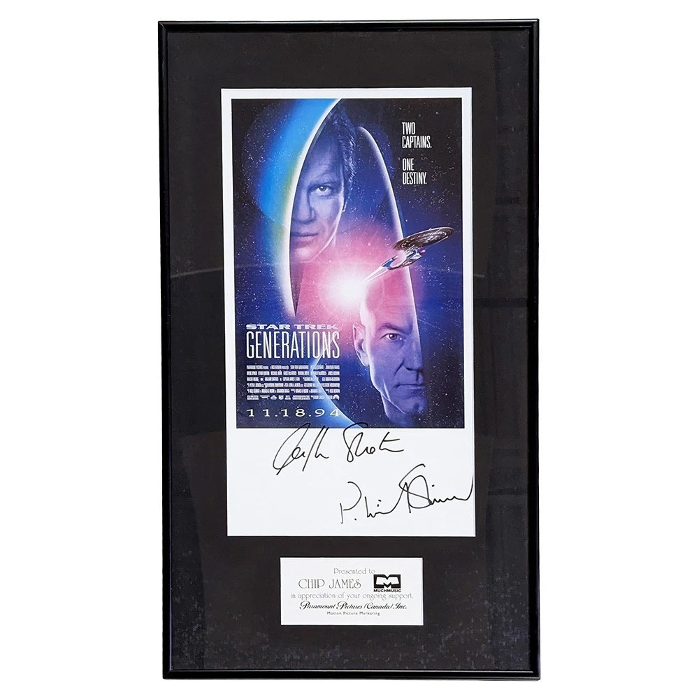 William Shatner & Patrick Stewart signed 'Star Trek: Generations' Framed Poster