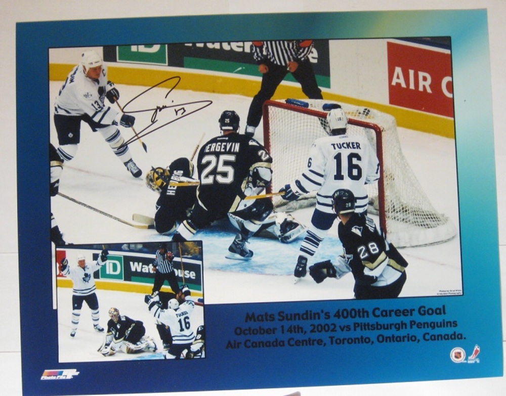 Mats Sundin Signed 11x14" Photo Toronto Maple Leafs 400th Goal NHL