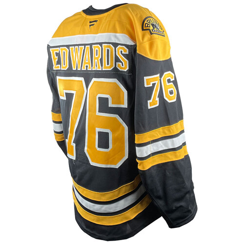 Photo of Game-Used 2025 Prospect Challenge Worn Home Hockey Jersey - Dylan Edwards