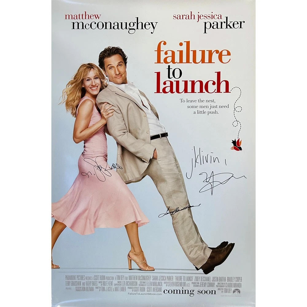 Matthew McConaughey, Sarah Jessica Parker & Terry Bradshaw Signed 