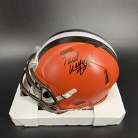 HOF - Browns Paul Warfield Signed Mini Helmet with HOF 83 Inscription