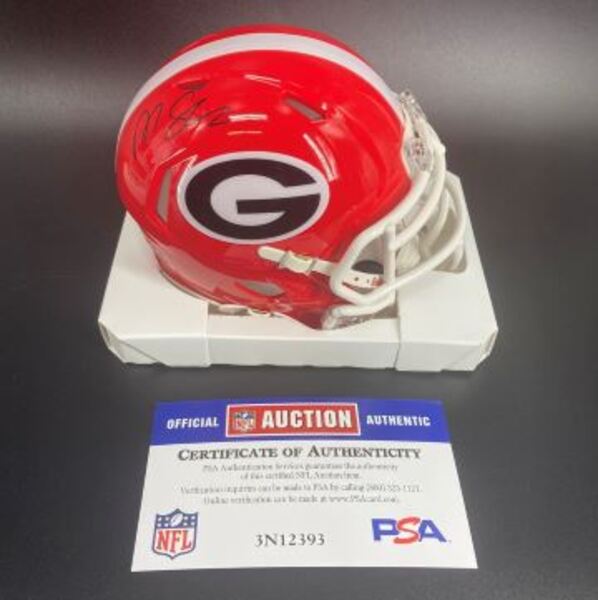 NFL - Georgia Malaki Starks Signed Mini Helmet
