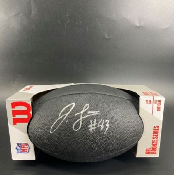 NFL - Commanders Jaylin Lane Signed Black Composite Silver Series Football