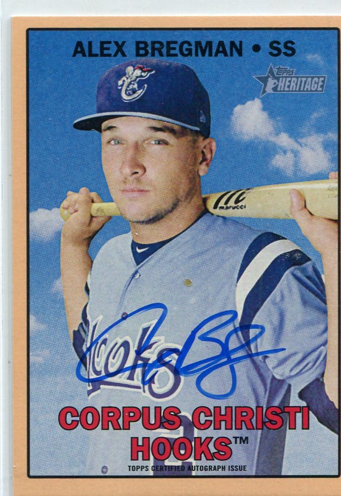 2016 Topps Heritage Minors Real One Autographs Peach parallel Alex Bregman 6/25