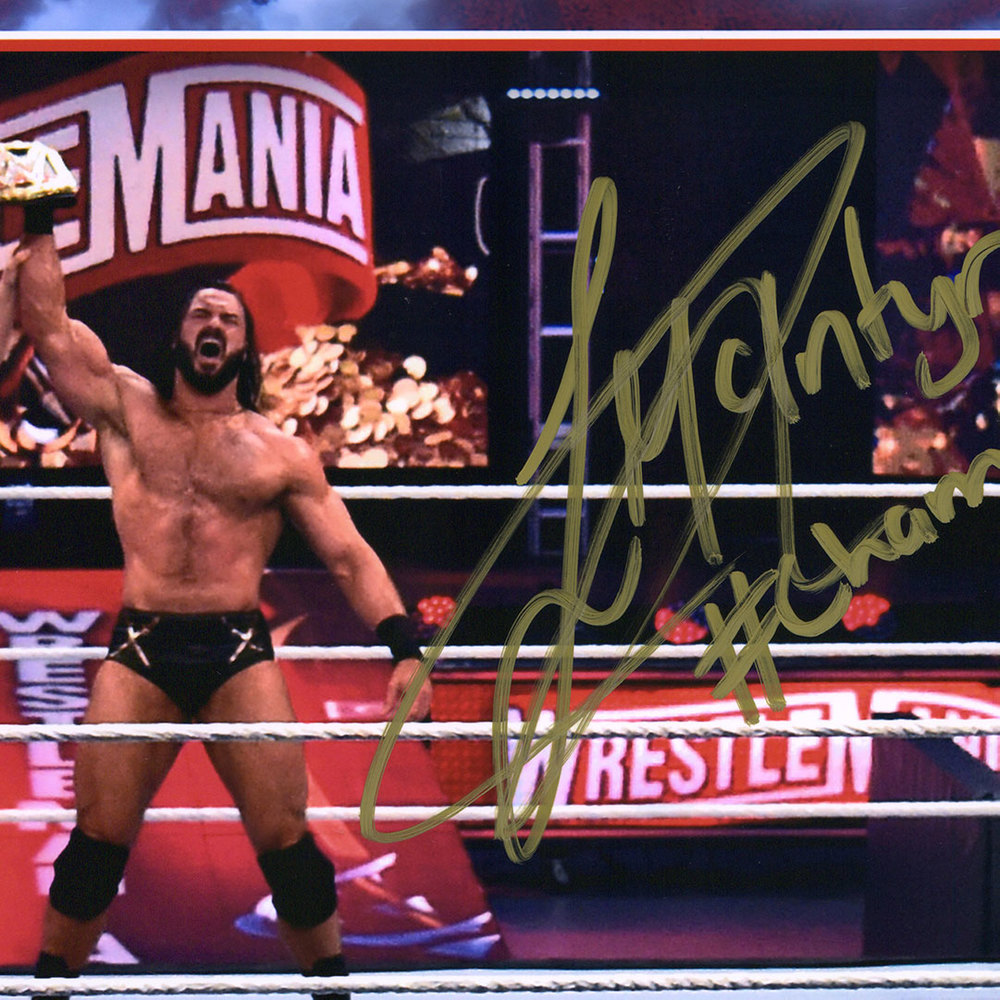 Drew McIntyre SIGNED WrestleMania 36 WrestleMania Gold Edition Plaque