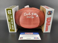 HOF - Cowboys Bob Lilly Signed Authentic Football with 100 Seasons Logo ...