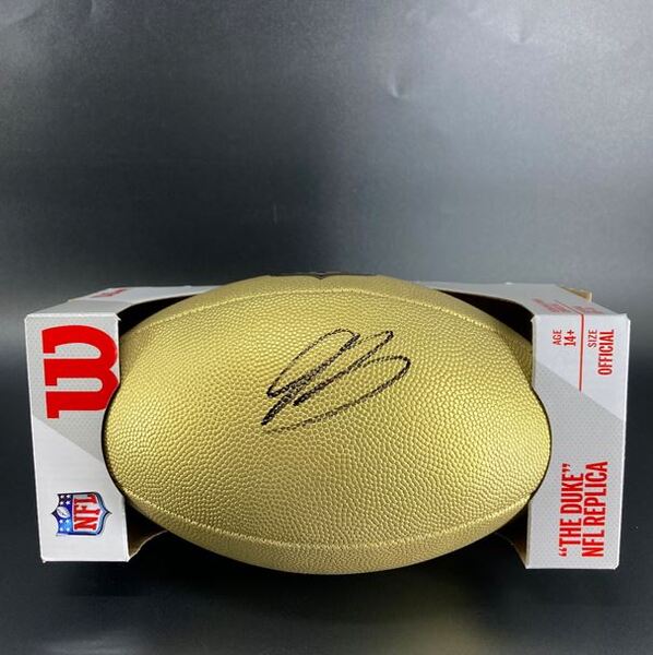 NFL - Bengals Jermaine Burton Signed Gold Composite Football