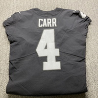 STS - Raiders Derrick Carr Game Worn Jersey (11/19/17) Size 42 with Capt...