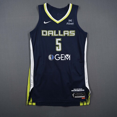 Image of Bueckers, Paige - Dallas Wings - Navy Explorer Edition Jersey - Worn 5/16/2025 (WNBA Debut) - 2025 WNBA Season