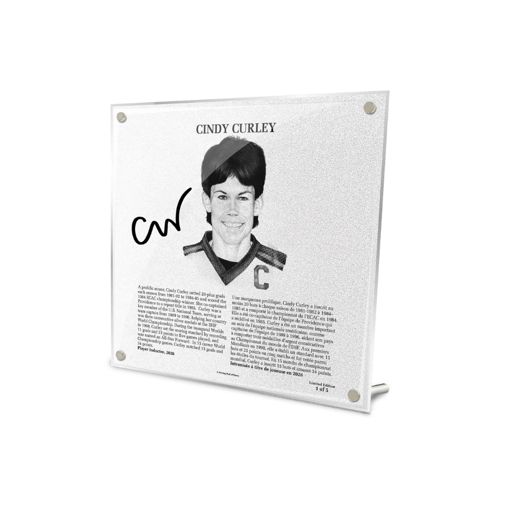 Cindy Curley Autographed Legends Line Honoured Member Plaque - Limited Edition 1/5