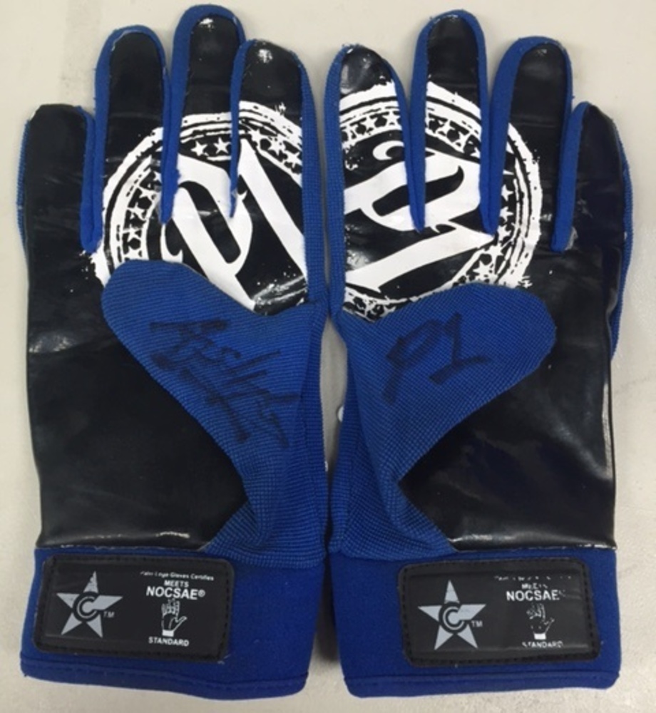 AJ Styles WORN & SIGNED Gloves (WWE Fastlane 02/21/16) WWE Auction