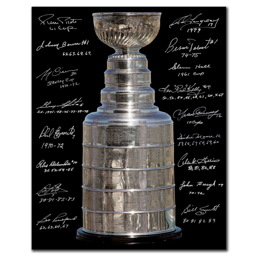 NHL All-Time Stanley Cup Champions Autographed 16x20 Signed by 17